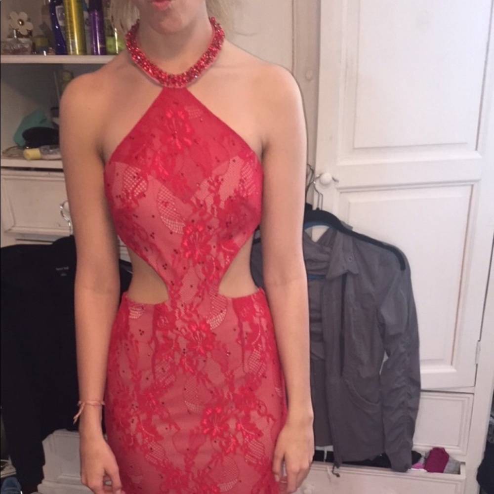 Red long dress
